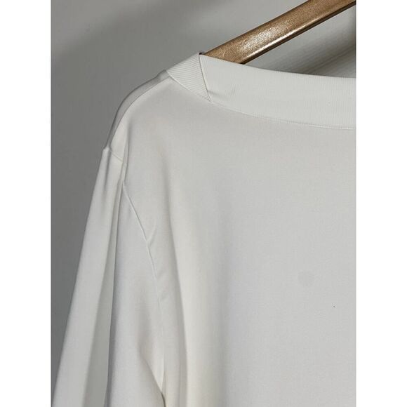 SOFIBELLA Women's Crew Neck Side Zip Long Sleeve Top White Size Large - Picture 11 of 12